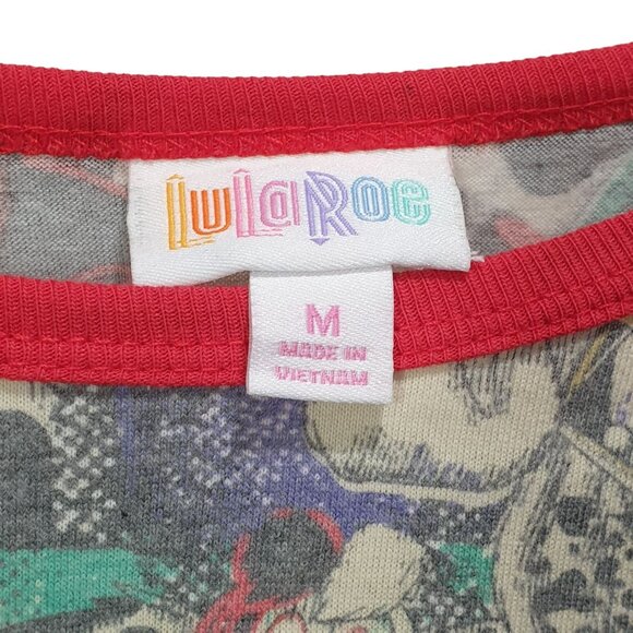 LuLaRoe Disney Randy M Women Raglan Top With Cruella Print Dalmatians 3/4 Sleeve - Picture 2 of 6